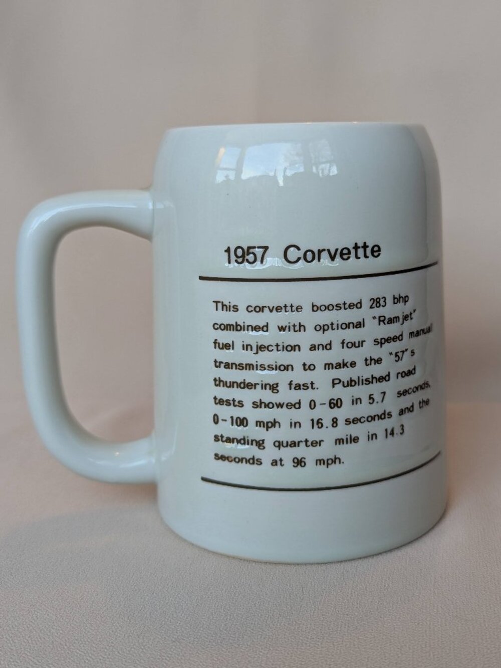 1957 Corvette Ceramic Coffee Tea Beer Mug Giftcraft Japan - Picture 3 of 5
